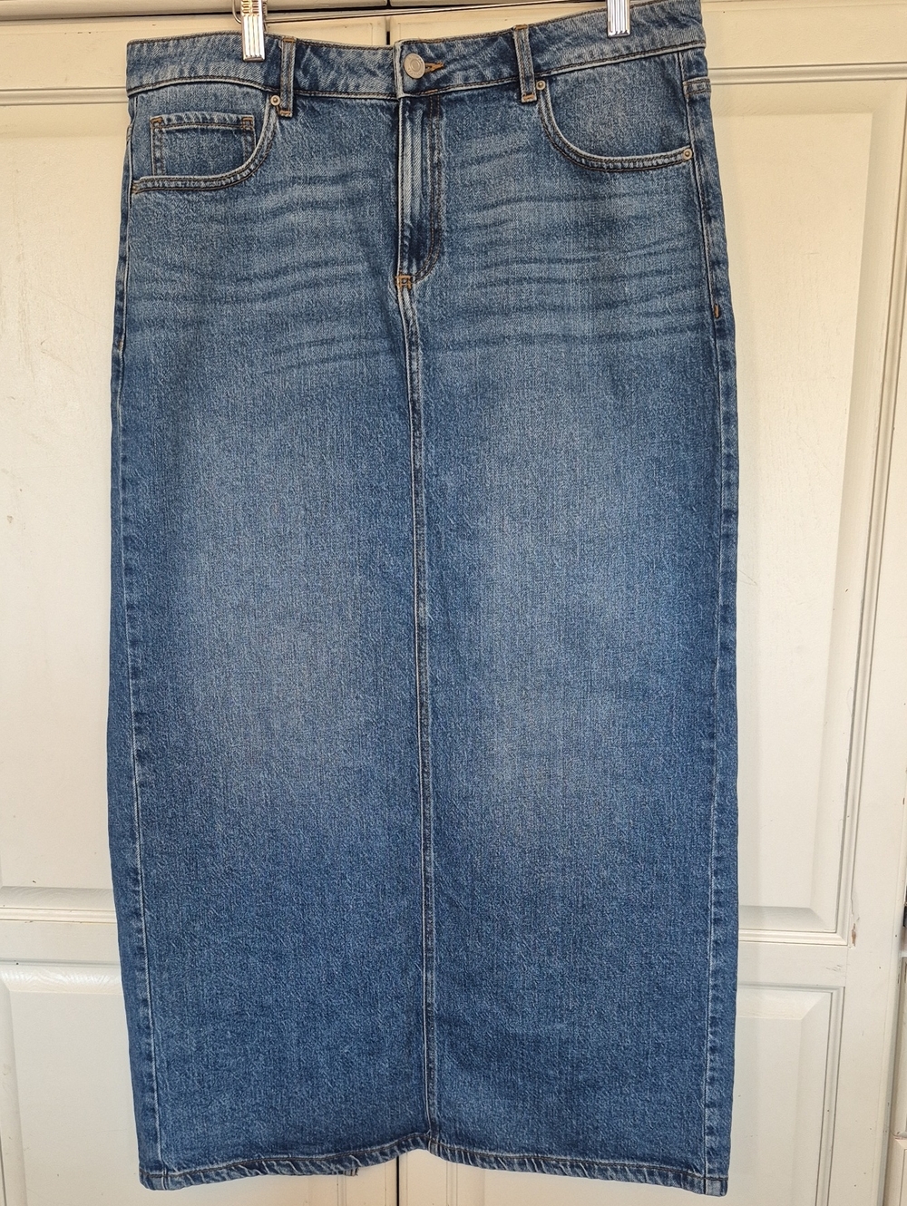 Classic Blue Denim Maxi Skirt